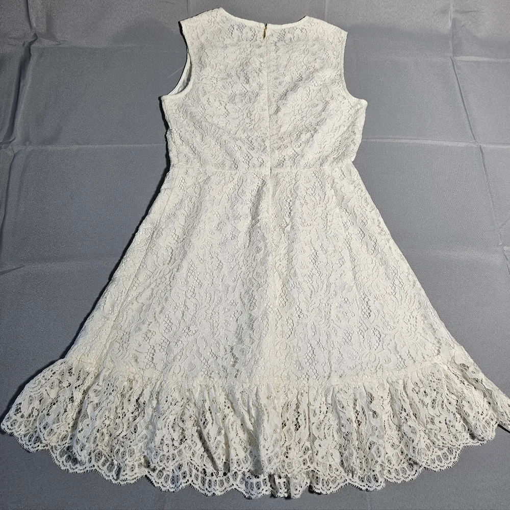 Draper James Lace Trim Sleeveless White Romantic Midi Sz 8 Wedding Boho NWT - Picture 6 of 9